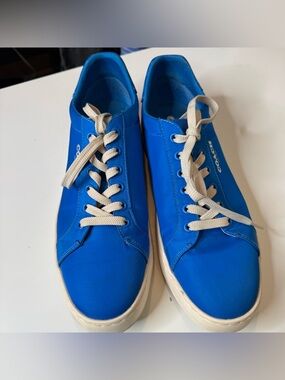 Coach Mens Clip Nylon Low Top Sneaker Size 12D Color Bright Blue